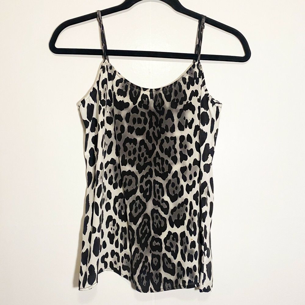 Equipment Leopard Print Spaghetti Strap Silk Cami